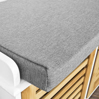 Scarpiera da ingresso Panchina con Cuscino e Cestini 3 Cestini Legno FSR23-WN