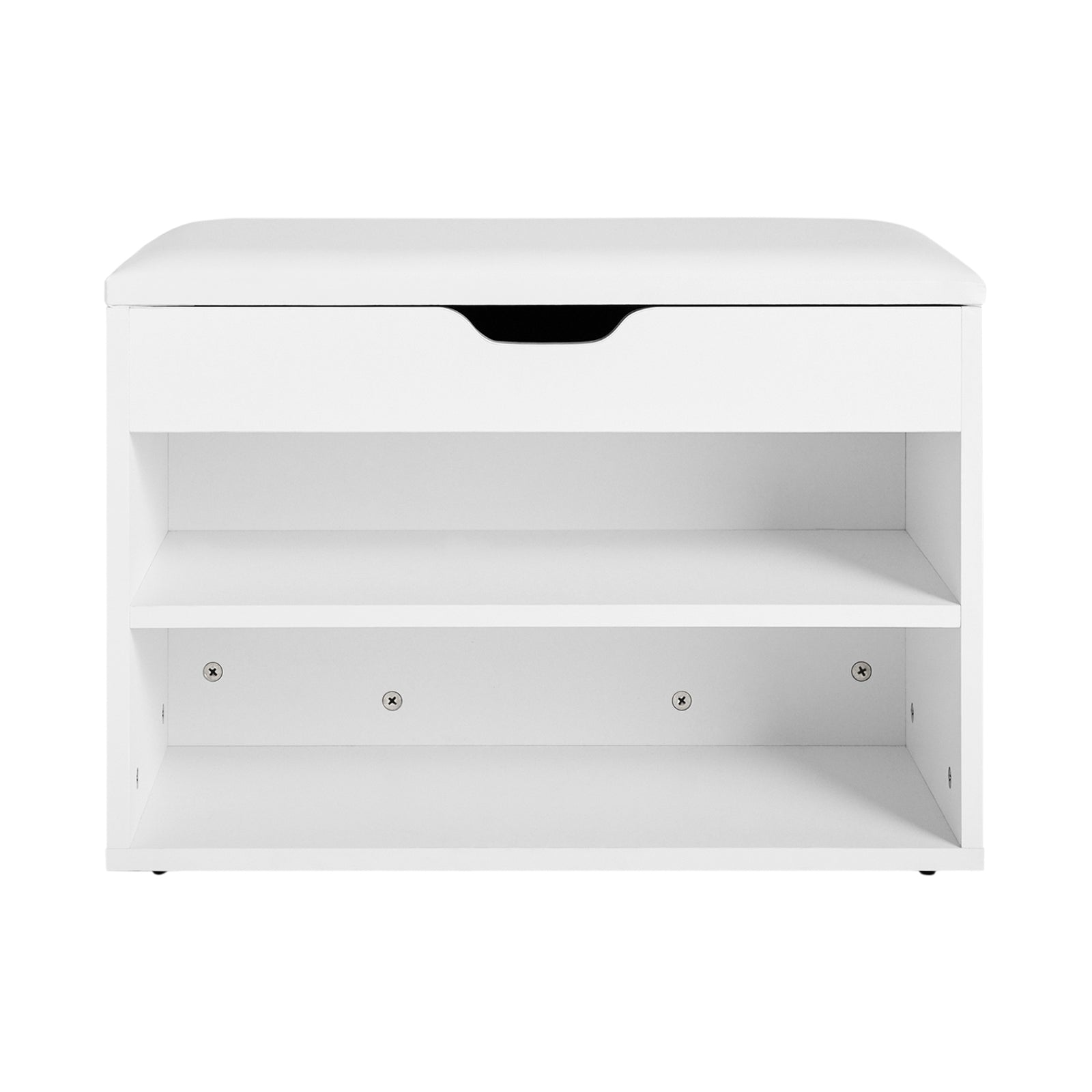 Scarpiera da ingresso, Cassapanca,Portascarpe con cuscino,bianco, FSR25-W,IT