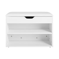 Scarpiera da ingresso, Cassapanca,Portascarpe con cuscino,bianco, FSR25-W,IT