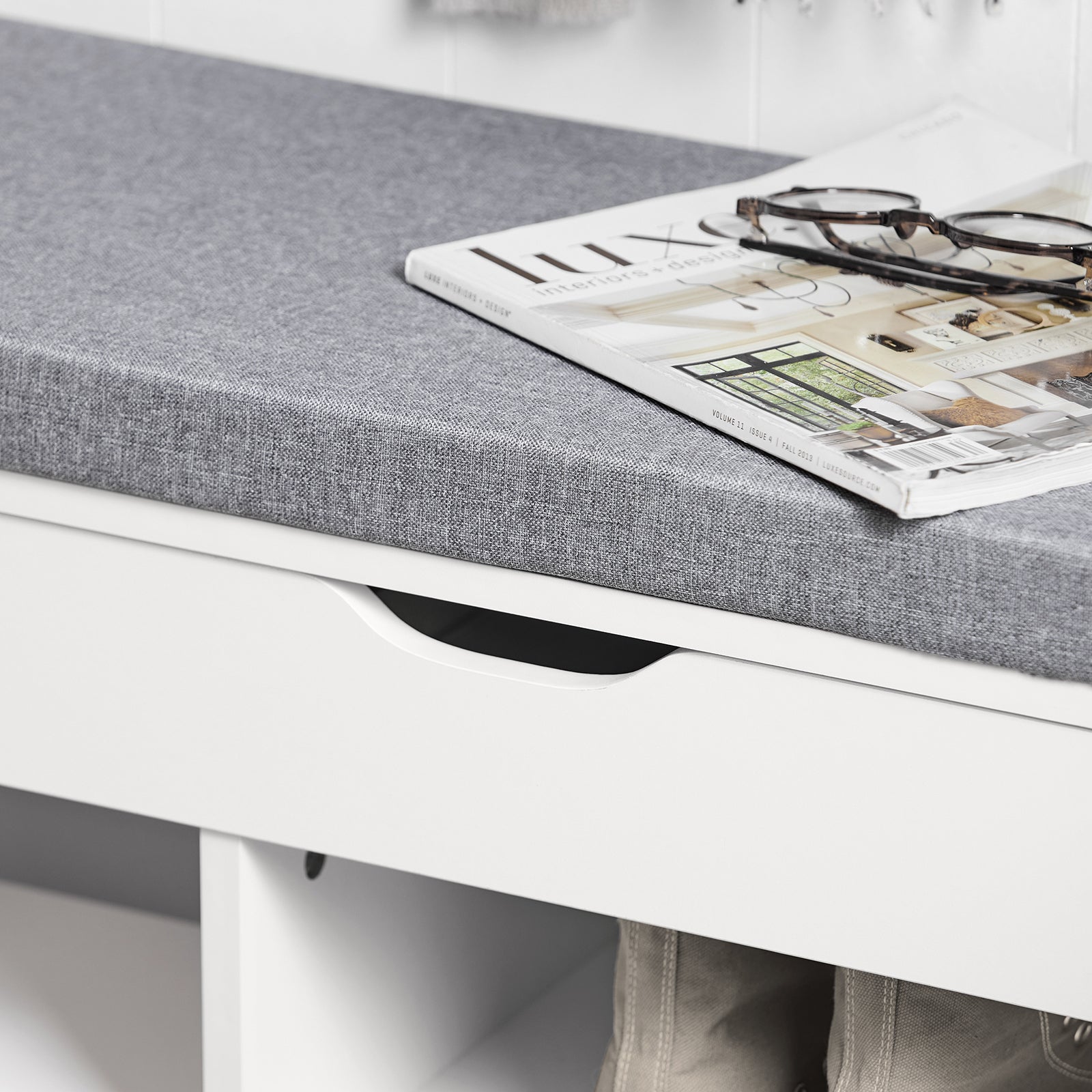 Scarpiera da ingresso, Cassapanca,Portascarpe con cuscino,FSR45-HG