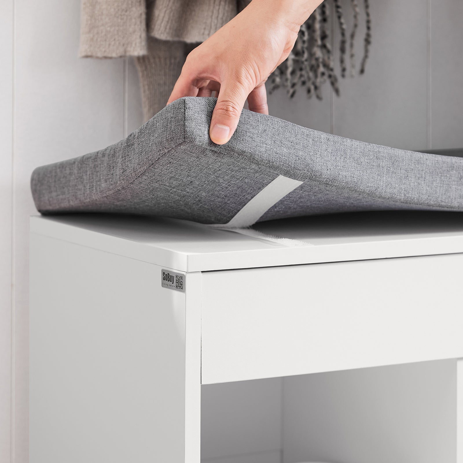 Scarpiera da ingresso, Cassapanca,Portascarpe con cuscino,FSR45-HG