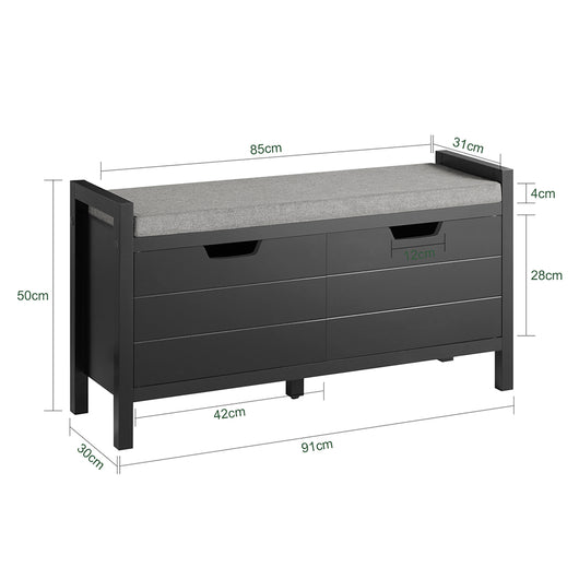 SoBuy Panca scarpiera 91x31x50cm FSR63-II-SCH