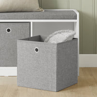 Panca scarpiera Cassapanca da Interno Mobile Bagno con 3 cesti Bianco e Grigio L102*P32*A45cm FSR65-DG