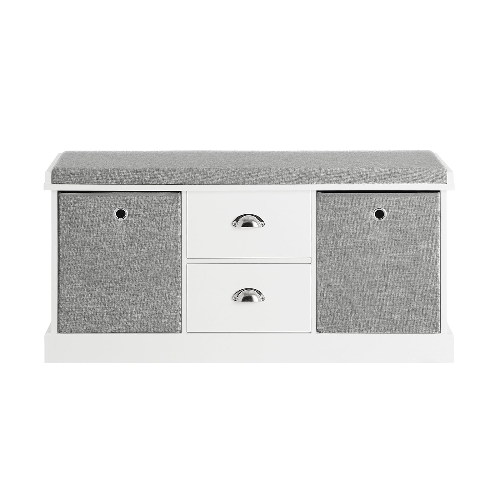 Panca scarpiera Cassapanca da Interno Mobile Bagno con 2 cassetti e 2 cesti L96*P33*A50cm FSR66-HG SoBuy