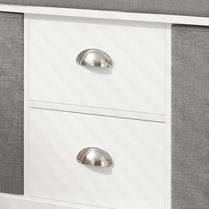 Panca scarpiera Cassapanca da Interno Mobile Bagno con 2 cassetti e 2 cesti L96*P33*A50cm FSR66-HG SoBuy