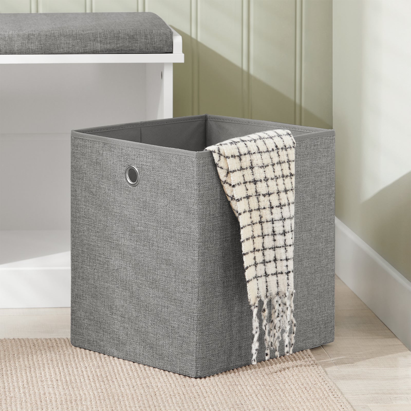 Panca scarpiera Cassapanca da Interno Mobile Bagno con 2 cassetti e 2 cesti L96*P33*A50cm FSR66-HG SoBuy