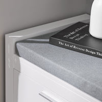 Cassapanca Bianca Contenitore Panca camere da Letto Seduta con Cuscino 2 cassetti con Guide Bianco L100*P40*A40cm FSR74-W