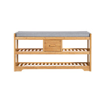 Scarpiera Panca Ingresso Cassapanca Legno massello di bambù L91*P34*A45 cm FSR75-N