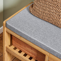 Scarpiera Panca Ingresso Cassapanca Legno massello di bambù L91*P34*A45 cm FSR75-N