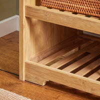 Scarpiera Panca Ingresso Cassapanca Legno massello di bambù L91*P34*A45 cm FSR75-N