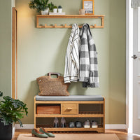 Scarpiera Panca Ingresso Cassapanca Legno massello di bambù L91*P34*A45 cm FSR75-N