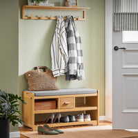 Scarpiera Panca Ingresso Cassapanca Legno massello di bambù L91*P34*A45 cm FSR75-N