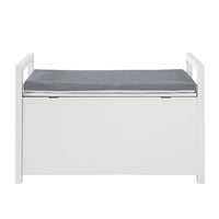 Panca Contenitore Ingresso con Cuscino e braccioliL86*P38*A41 cm. FSR76-W