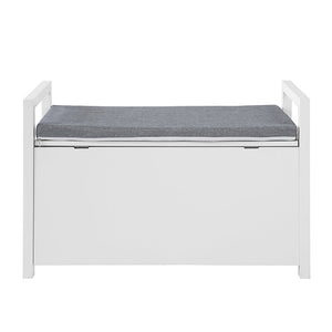 Panca Contenitore Ingresso con Cuscino e braccioliL86*P38*A41 cm. FSR76-W