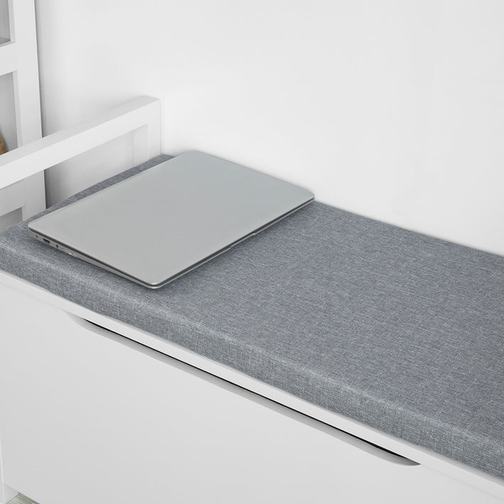 Panca Contenitore Ingresso con Cuscino e braccioliL86*P38*A41 cm. FSR76-W