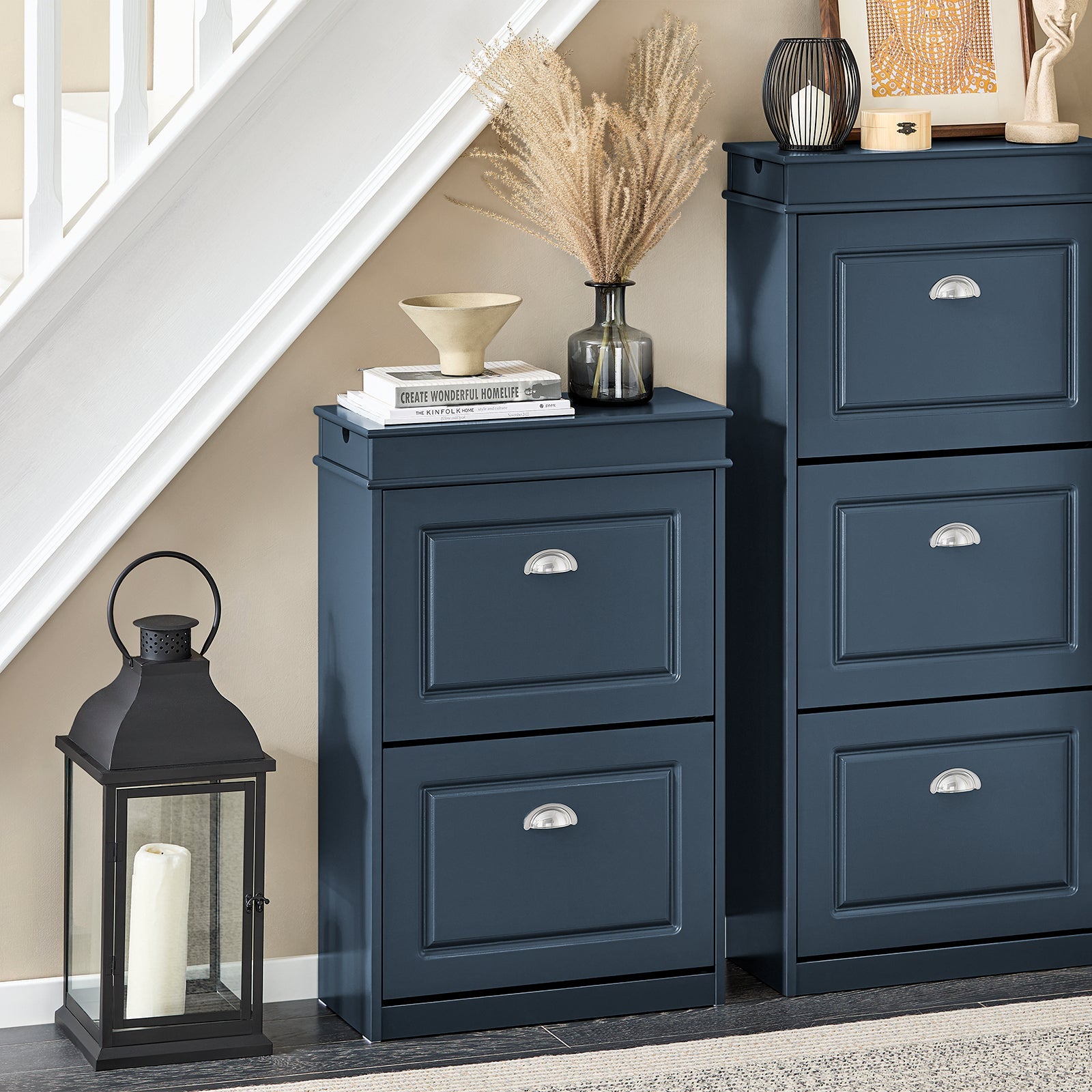 Scarpiera salvaspazio Slim, portascarpe salvaspazio Regolabili Blu L55*P24*A83 cm FSR78-B