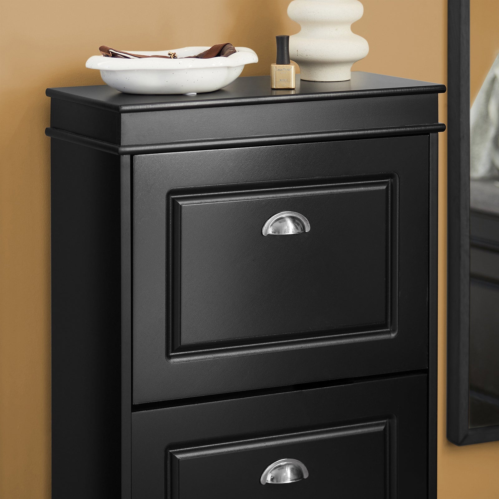 Scarpiera Salvaspazio Slim Portascarpe Salvaspazio Regolabili 54x24x83cm Nero FSR78-SCH