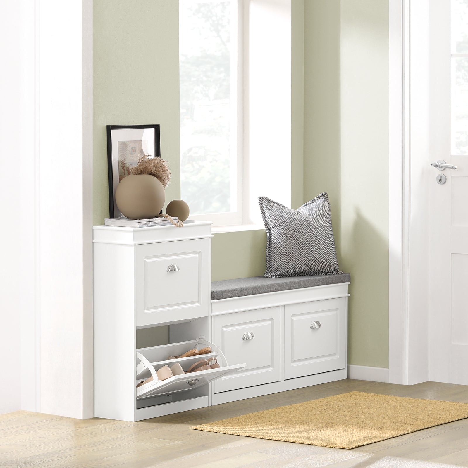 Scarpiera Salvaspazio Slim Portascarpe Salvaspazio Regolabili 54x24x83cm Bianco FSR78-W