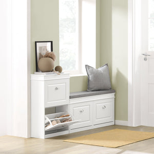 Scarpiera Salvaspazio Slim Portascarpe Salvaspazio Regolabili 54x24x83cm Bianco FSR78-W