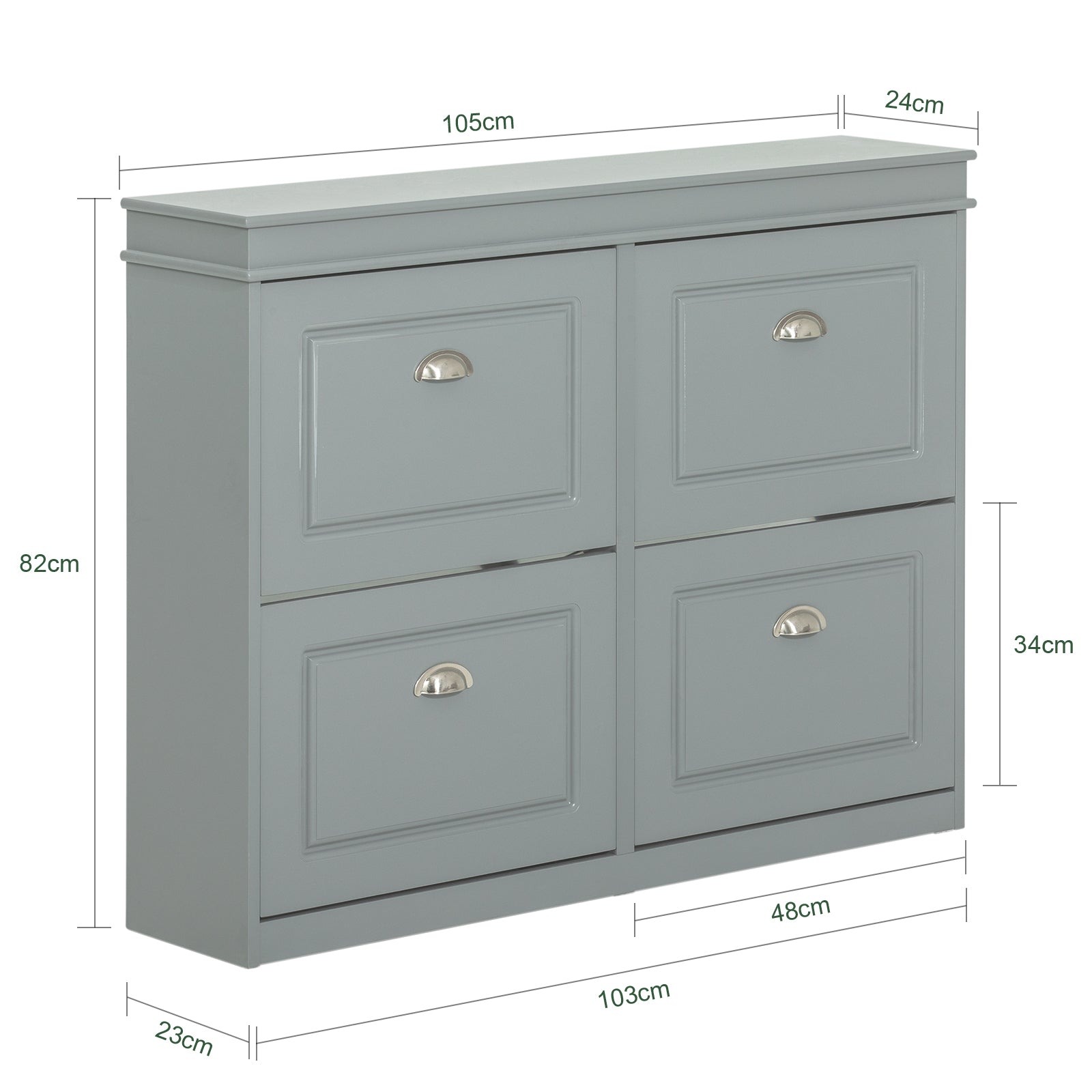 Scarpiera salvaspazio Slim Mobili per Scarpe Serie Scarpiere 105x24x83cm Grigio FSR79-HG