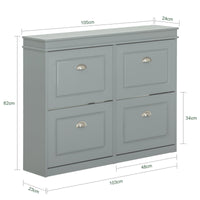 Scarpiera salvaspazio Slim Mobili per Scarpe Serie Scarpiere 105x24x83cm Grigio FSR79-HG