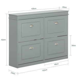 Scarpiera salvaspazio Slim Mobili per Scarpe Serie Scarpiere 105x24x83cm Grigio FSR79-HG