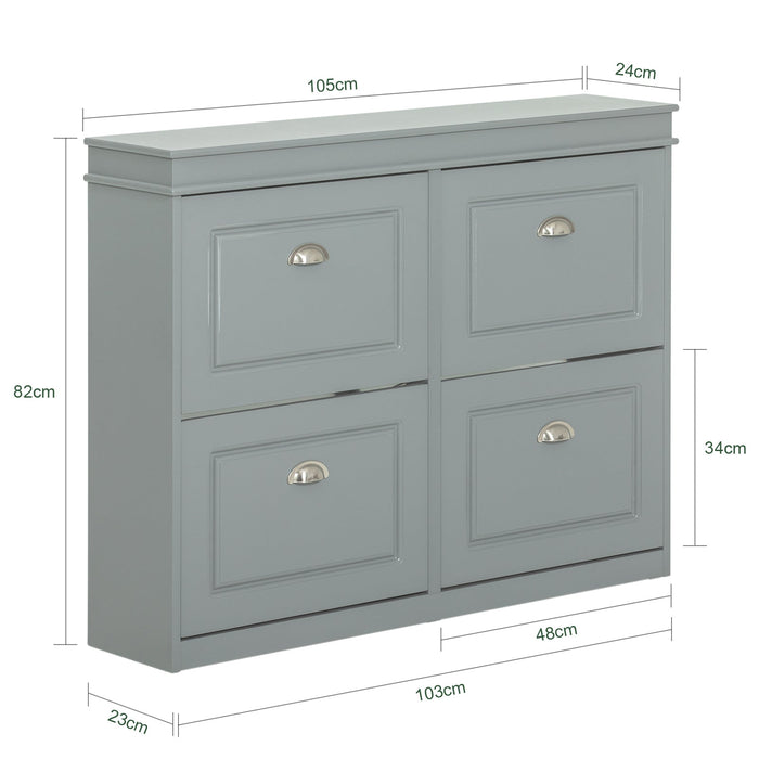 Scarpiera salvaspazio Slim Mobili per Scarpe Serie Scarpiere 105x24x83cm Grigio FSR79-HG