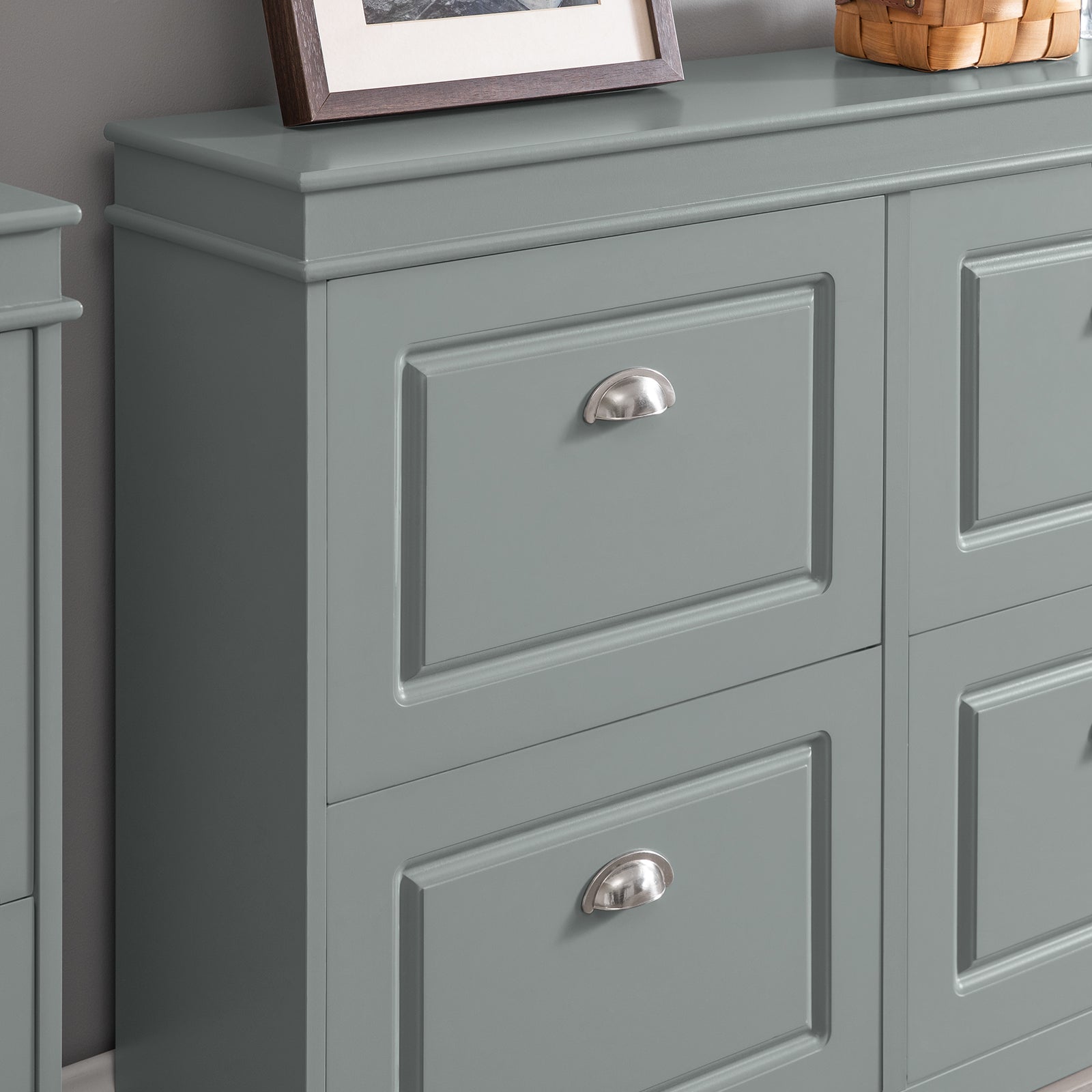 Scarpiera salvaspazio Slim Mobili per Scarpe Serie Scarpiere 105x24x83cm Grigio FSR79-HG