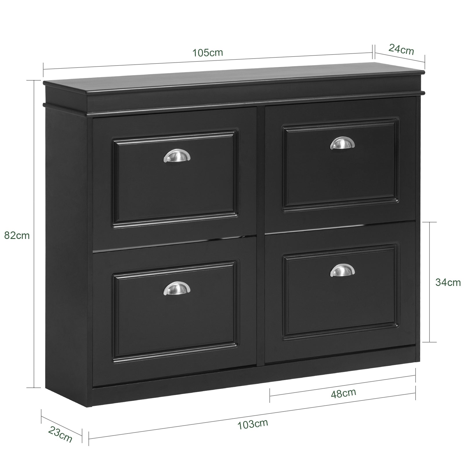 Scarpiera salvaspazio Slim Mobili per Scarpe Serie Scarpiere 105x24x83cm Nero FSR79-SCH