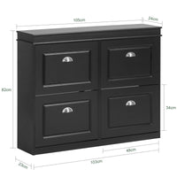 Scarpiera salvaspazio Slim Mobili per Scarpe Serie Scarpiere 105x24x83cm Nero FSR79-SCH