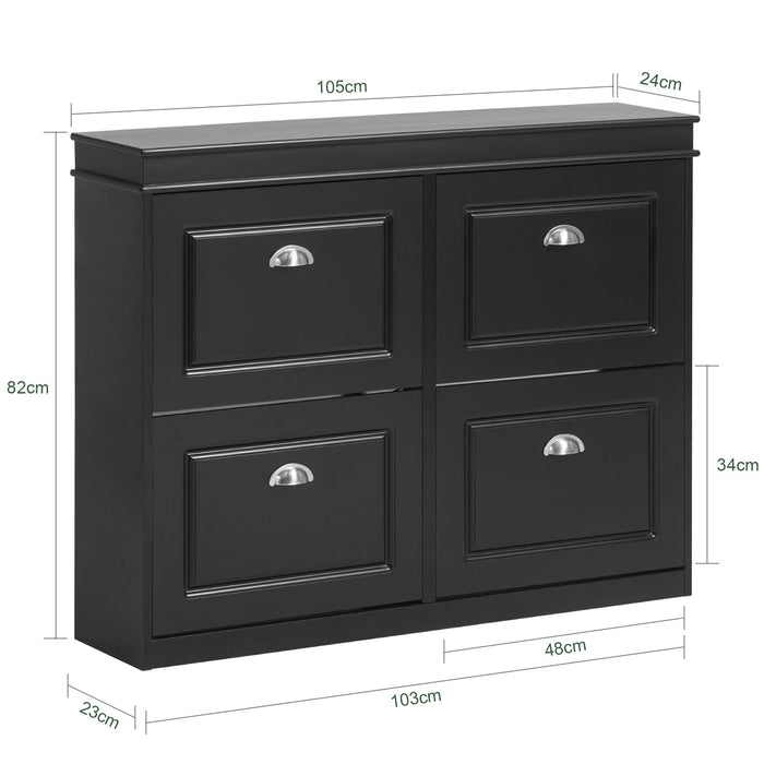 Scarpiera salvaspazio Slim Mobili per Scarpe Serie Scarpiere 105x24x83cm Nero FSR79-SCH