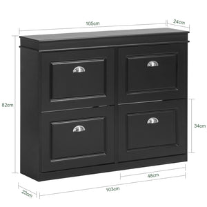 Scarpiera salvaspazio Slim Mobili per Scarpe Serie Scarpiere 105x24x83cm Nero FSR79-SCH