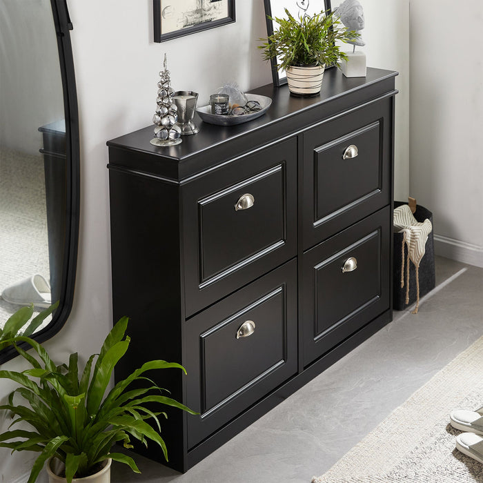 Scarpiera salvaspazio Slim Mobili per Scarpe Serie Scarpiere 105x24x83cm Nero FSR79-SCH