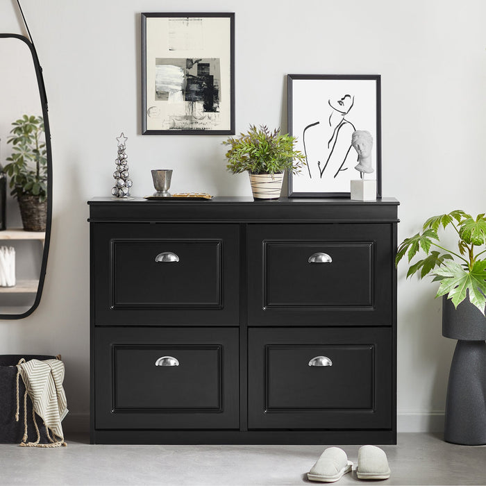 Scarpiera salvaspazio Slim Mobili per Scarpe Serie Scarpiere 105x24x83cm Nero FSR79-SCH