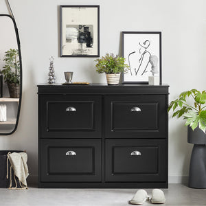 Scarpiera salvaspazio Slim Mobili per Scarpe Serie Scarpiere 105x24x83cm Nero FSR79-SCH