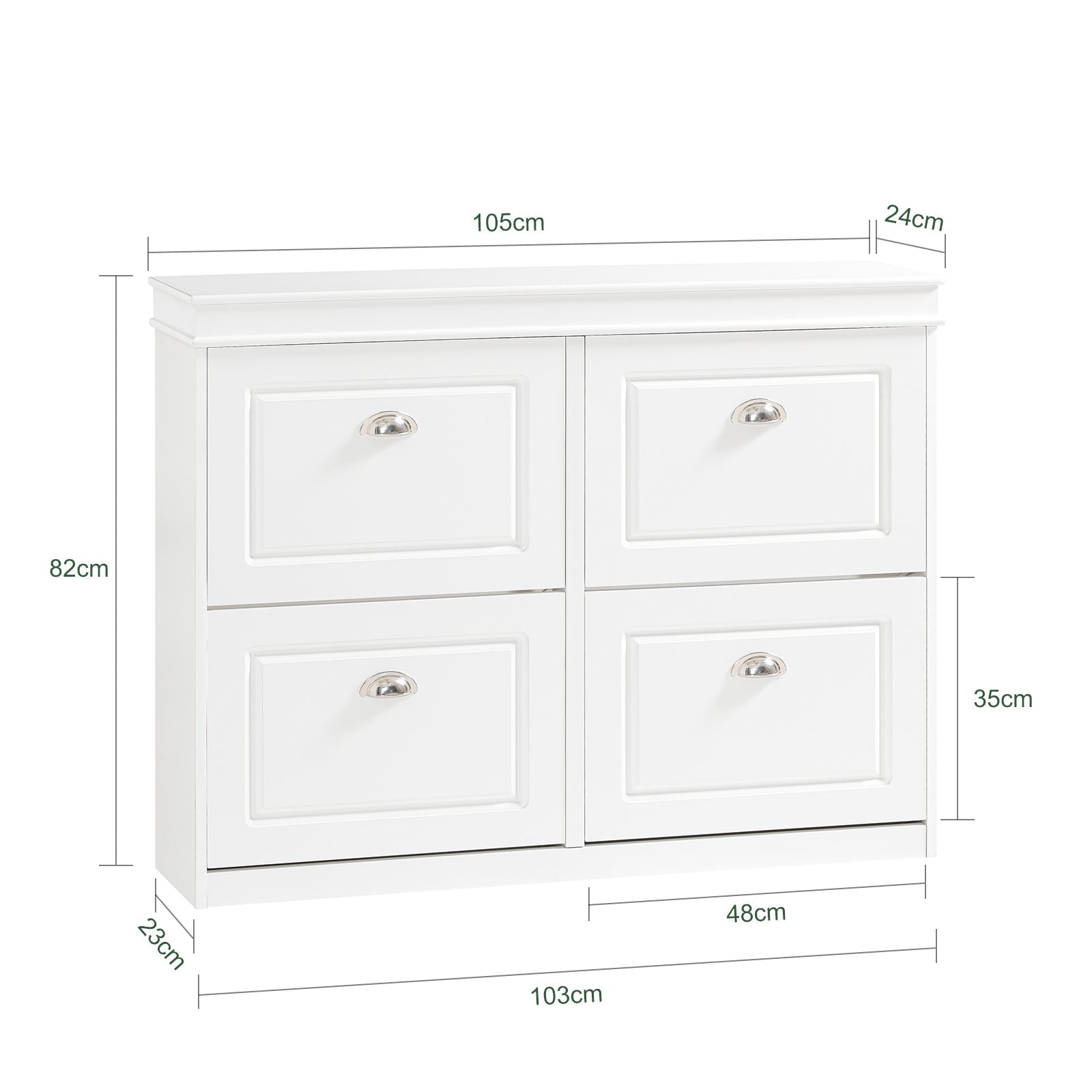 Scarpiera salvaspazio Slim Mobili per Scarpe Serie Scarpiere 105x24x83cm Bianco FSR79-W