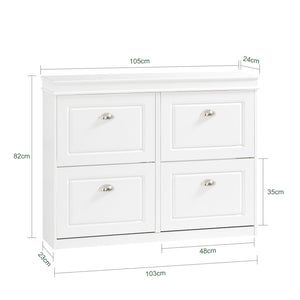 Scarpiera salvaspazio Slim Mobili per Scarpe Serie Scarpiere 105x24x83cm Bianco FSR79-W