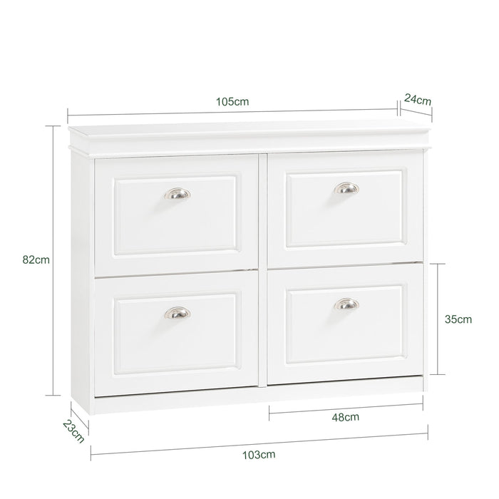 Scarpiera salvaspazio Slim Mobili per Scarpe Serie Scarpiere 105x24x83cm Bianco FSR79-W