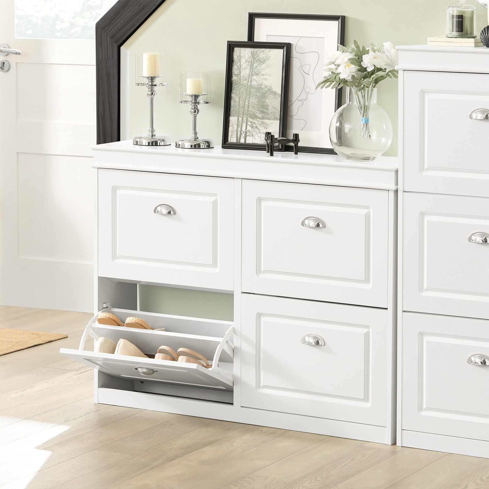 Scarpiera salvaspazio Slim Mobili per Scarpe Serie Scarpiere 105x24x83cm Bianco FSR79-W