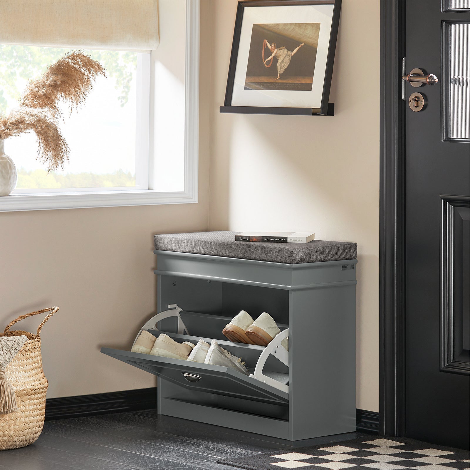 Mobili per Scarpe Serie Scarpiere 1 anta 1 cuscino 60x24x51cm grigio FSR82-K-HG