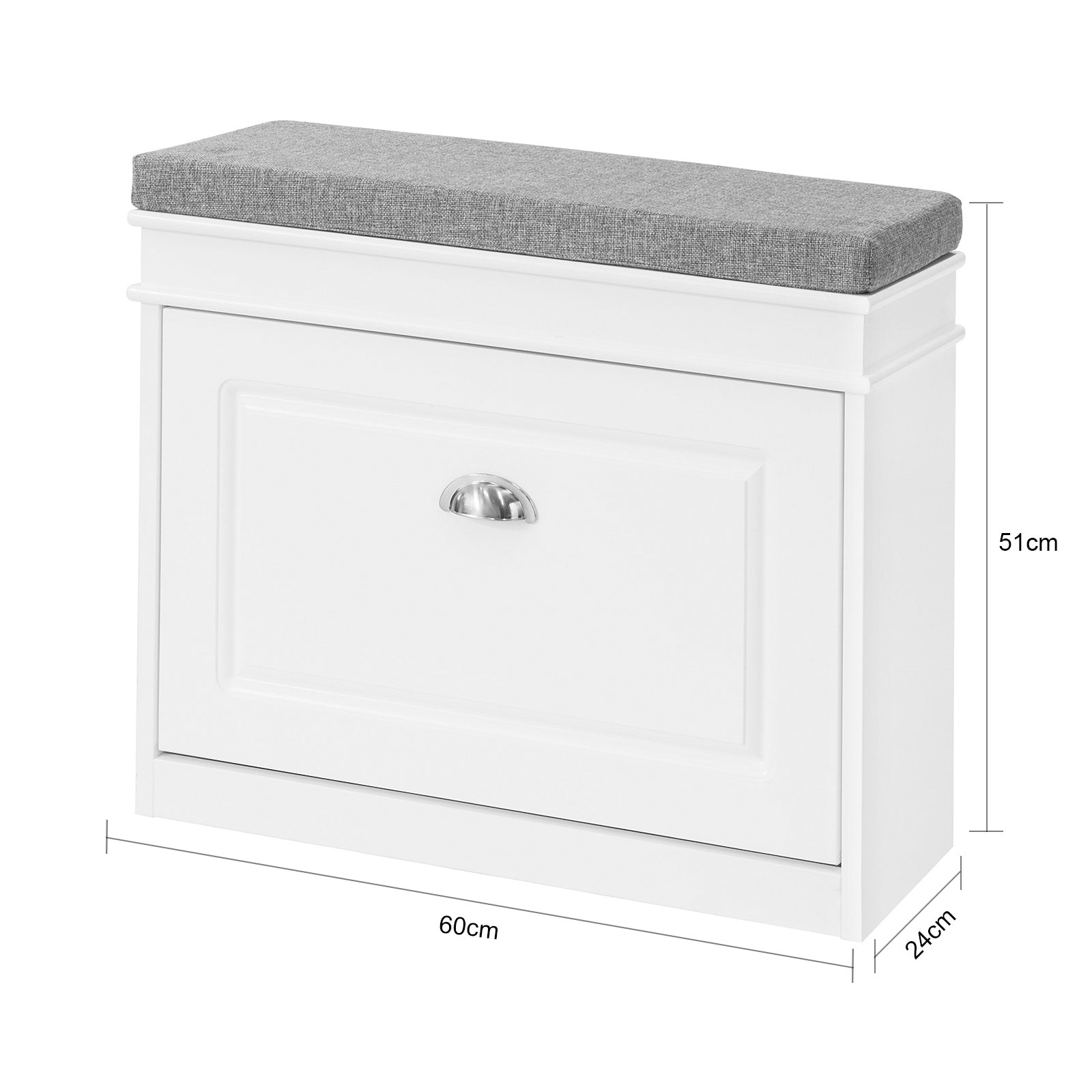 Mobili per Scarpe Serie Scarpiere 1 anta 1 cuscino 60x24x51cm bianco FSR82-K-W