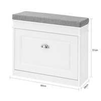 Mobili per Scarpe Serie Scarpiere 1 anta 1 cuscino 60x24x51cm bianco FSR82-K-W