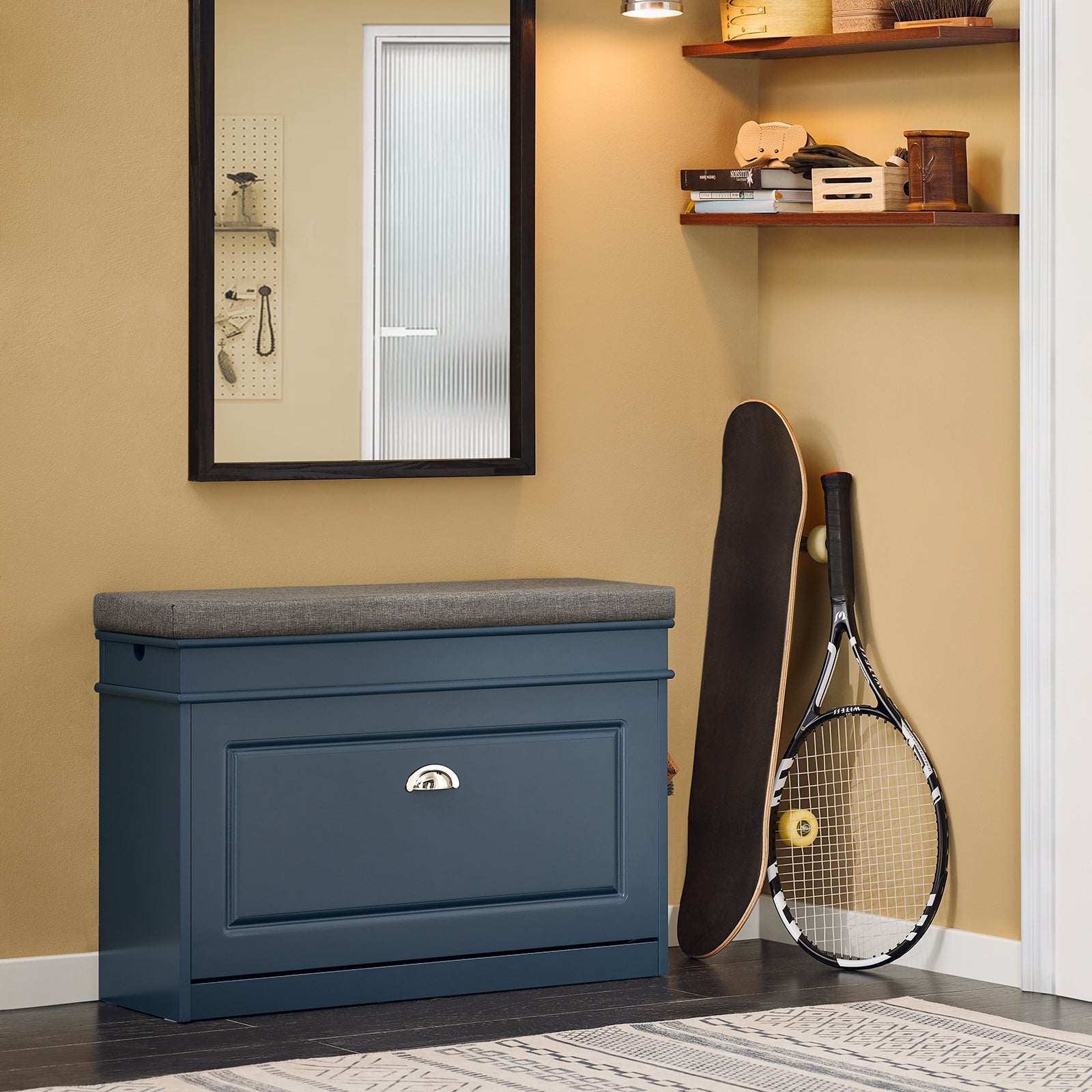 Scarpiera salvaspazio Slim, portascarpe salvaspazio Regolabili Blu L75*P24*A52 cm FSR82-L-B