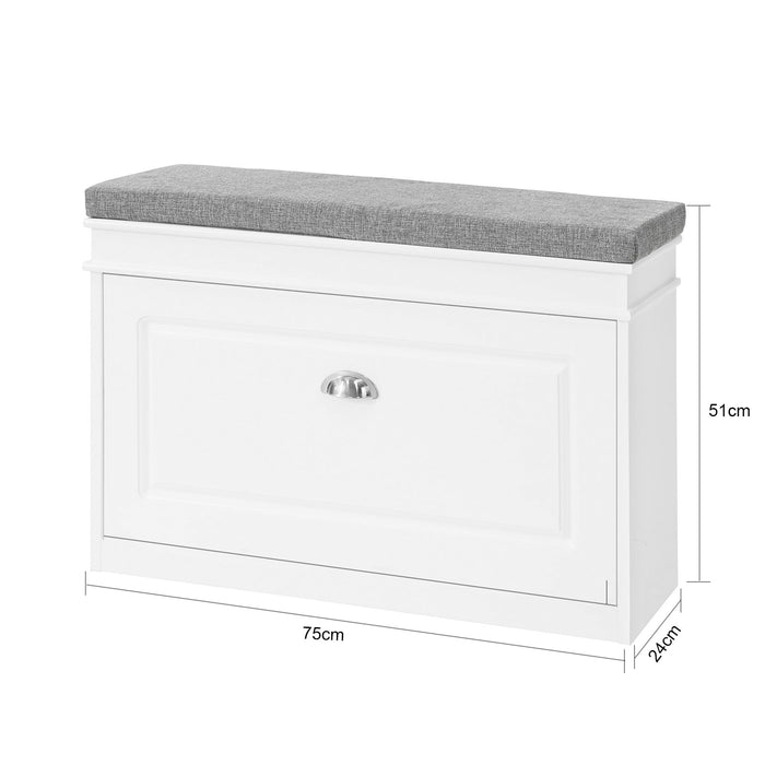 Mobili per Scarpe Serie Scarpiere 1 anta 1 cuscino 75x24x51cm bianco FSR82-L-W