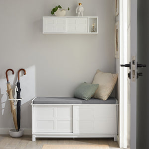 Scarpiera con Ante Scorrevoli Scarpiera Panca Portascarpe Panca ingresso Portascarpe con Cuscino 114x40x53 FSR86-W