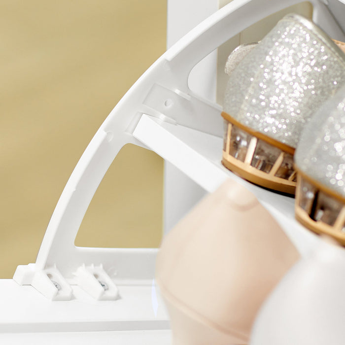 Scarpiera con 2 ante e 4 ripiani con scomparto aggiuntivo per scarpe L80*P24*A110 cm Bianco FSR87-W SoBuy