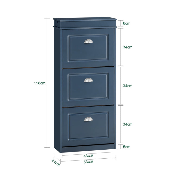 Scarpiera salvaspazio Slim, portascarpe salvaspazio Regolabili Blu L53*P24*A118 cm FSR94-B