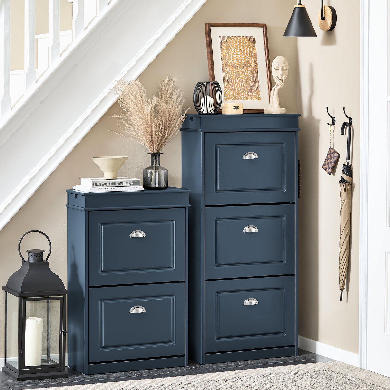 Scarpiera salvaspazio Slim, portascarpe salvaspazio Regolabili Blu L53*P24*A118 cm FSR94-B