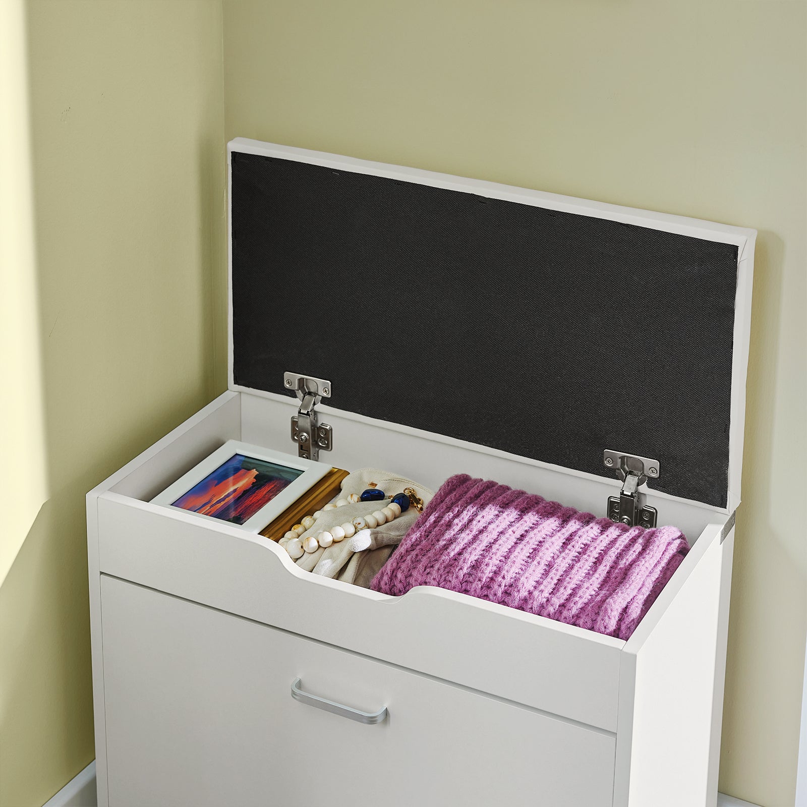 Scarpiera Salvaspazio Slim, Portascarpe Salvaspazio Regolabili,Scarpiere,Scarpiera Pieghevole L60*P30*A50 Cm, Bianco FSR95-W SoBuy