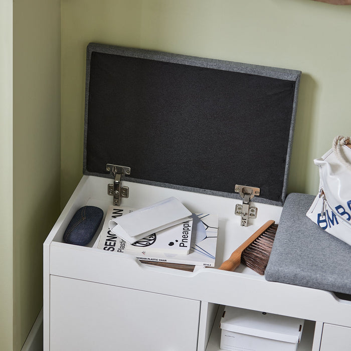 Scarpiera da Ingresso Cassapanca Portascarpe con Cuscino  FSR96-W